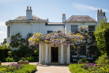 old house with flowers