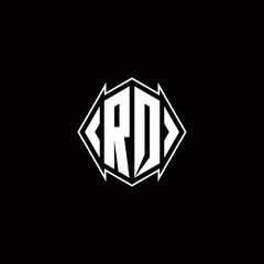RQ Logo monogram with shield shape designs template