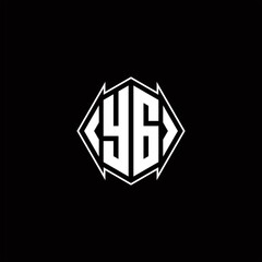 YG Logo monogram with shield shape designs template