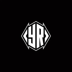 YR Logo monogram with shield shape designs template