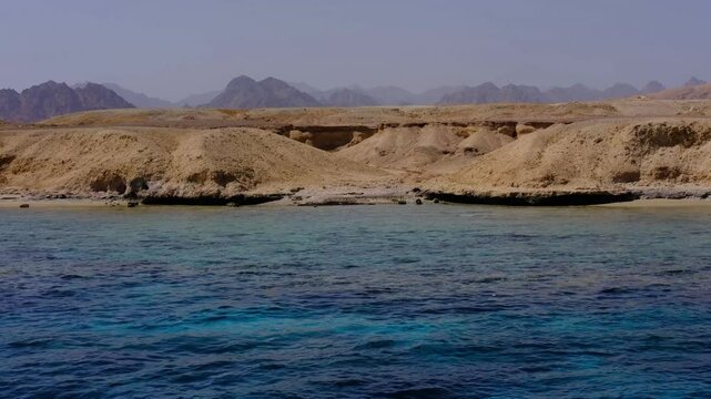 Blue water waves surface, beautiful background with copy space. Fresh drinking water, colorful video. Environmental problems, lack of drinking water, climate change, drought, global warming. egypt