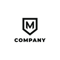 Elegant Initial M Shield Business Company Logo