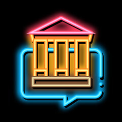Story about Monument of Architecture neon light sign vector. Glowing bright icon Story about Monument of Architecture Sign. transparent symbol illustration