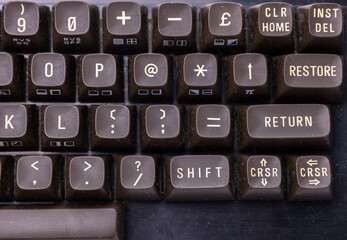 top view of vintage keyboard