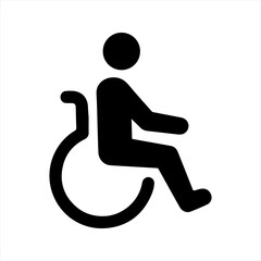 Disability icon, black. Vector and glyph