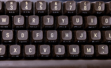 top view of vintage keyboard