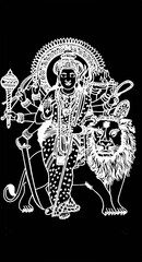 a beautiful dark art illustrations of indian gods and goddesses