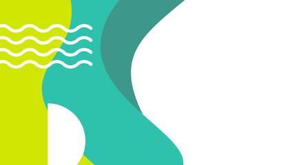 Colourful abstract wave background with Memphis style. Modern abstract covers set, minimal covers design. Colorful geometric background, vector illustration.
