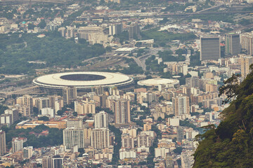 Estádio do Maracanã visto do alto do Pico da Tijuca
