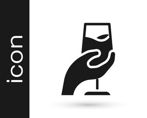 Black Wine tasting, degustation icon isolated on white background. Sommelier. Smells of wine. Vector