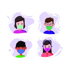 set of cartoon people