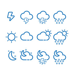 Obraz premium Weather Icon Set Vector Illustration