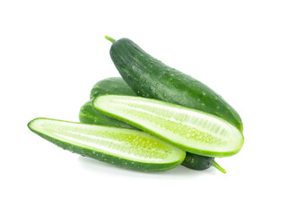 cucumber slice on white background.
