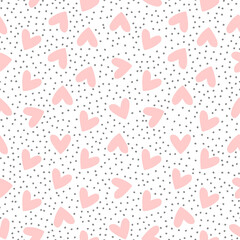 Seamless pattern with hearts and dots