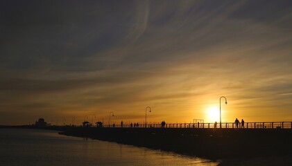Fototapeta premium sunset over the river