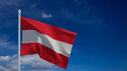 Fototapeta na wymiar Austrian flag, waving in the wind - 3d rendering - CGI