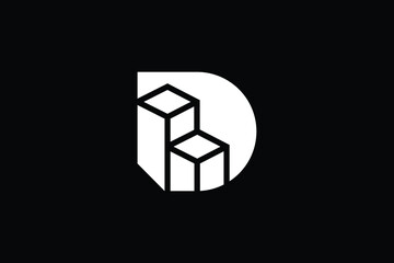 Logo design of D in vector for construction, home, real estate, building, property. creative elegant Monogram. Premium Business home logo icon. White color on black background.