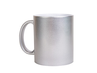 Silver matt cup ceramic isolated on the white background