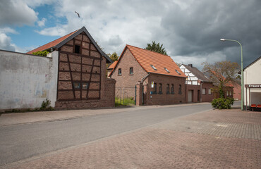 Fototapeta na wymiar Hambach brown coal district RWE Ghost villages May 2021.