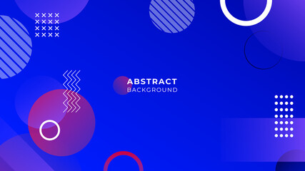 Blue geometric background with Memphis style. Suit for presentation, web design, and other.
