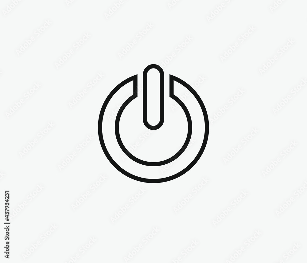 Poster power on vector icon. editable stroke. symbol in line art style for design, presentation, website or
