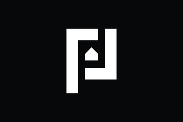 Logo design of P in vector for construction, home, real estate, building, property. creative elegant Monogram. Premium Business home logo icon. White color on black background.
