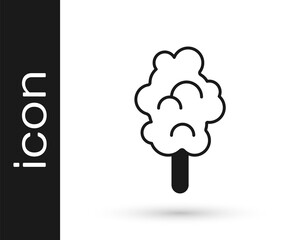 Black Cotton candy icon isolated on white background. Vector