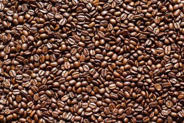 Roasted Coffee Beans background texture. 