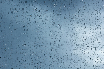 water drops on blue background