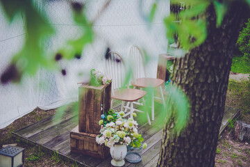 야외 결혼식 의자
