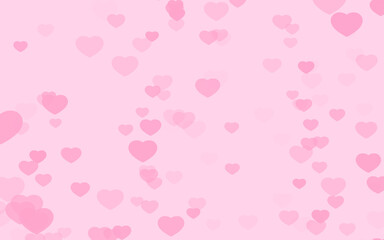 Valentine day pink hearts on pink background.