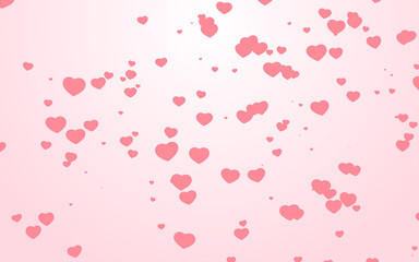 Valentine day pink hearts on pink background.