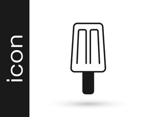 Black Ice cream icon isolated on white background. Sweet symbol. Vector