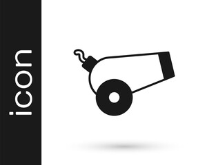 Black Cannon icon isolated on white background. Vector