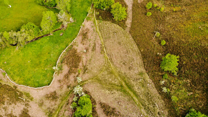 Pasiega Mountains in the north of Spain from a Drone view
