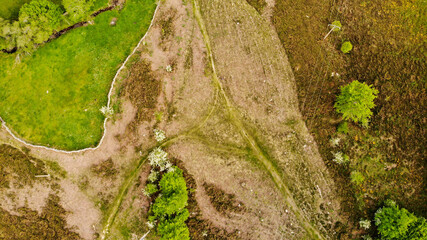 Pasiega Mountains in the north of Spain from a Drone view