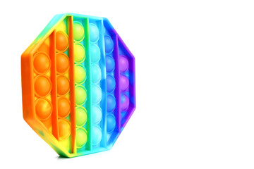 Pop It or Simple Dimple . Trendy antistress toy isolated on white