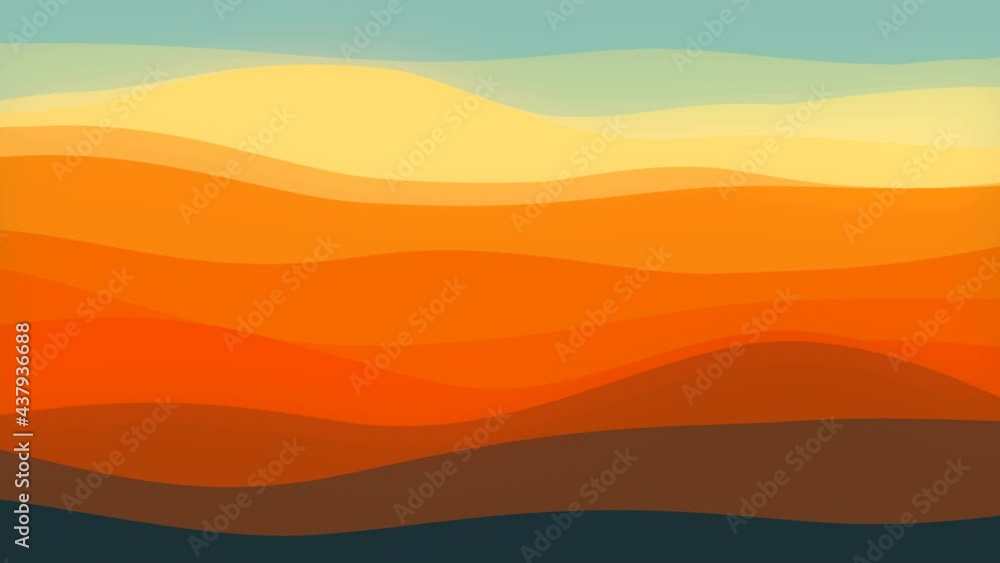 Poster Dynamic wavy background with flowing trendy gradients. 3d render loop animation