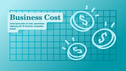 Business Cost with Coins Flying Presentation Template