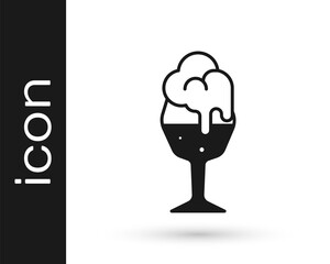 Black Glass of beer icon isolated on white background. Vector