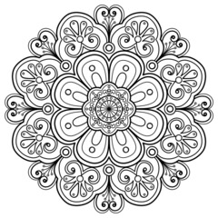 Mandala pattern Coloring book wallpaper design art. tile pattern greeting card sticker lace pattern and tattoo, yoga design. hand drawn mandala vector. on white background