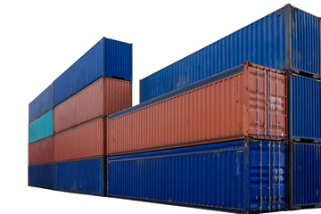 shipping container stack on white background isolet