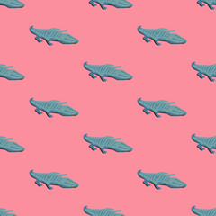 Inflatable crocodile vector background pattern
