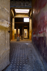 Famous landmark of ancient and historic city temple ruins with columns and walls on archeologic...