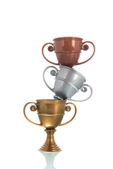 Golden, silver and bronze cup