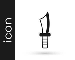 Black Military knife icon isolated on white background. Vector