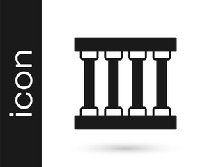 Black Prison window icon isolated on white background. Vector