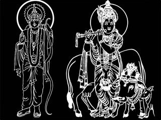 A beautiful dark art illustrations of indian gods and goddesses