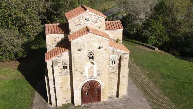 View San Miguel de Lillo aerial drone. Oviedo is the capital of  Asturias, Spain. [4K]