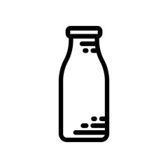 Bottle icon. Black contour linear silhouette. Side view. Vector simple flat graphic illustration. The isolated object on a white background. Isolate.